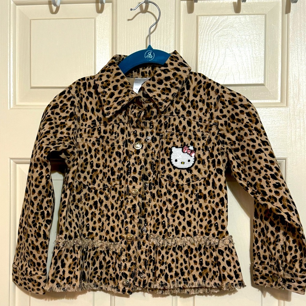 NWOT Leopard / cheetah print Hello Kitty Jacket Size 5